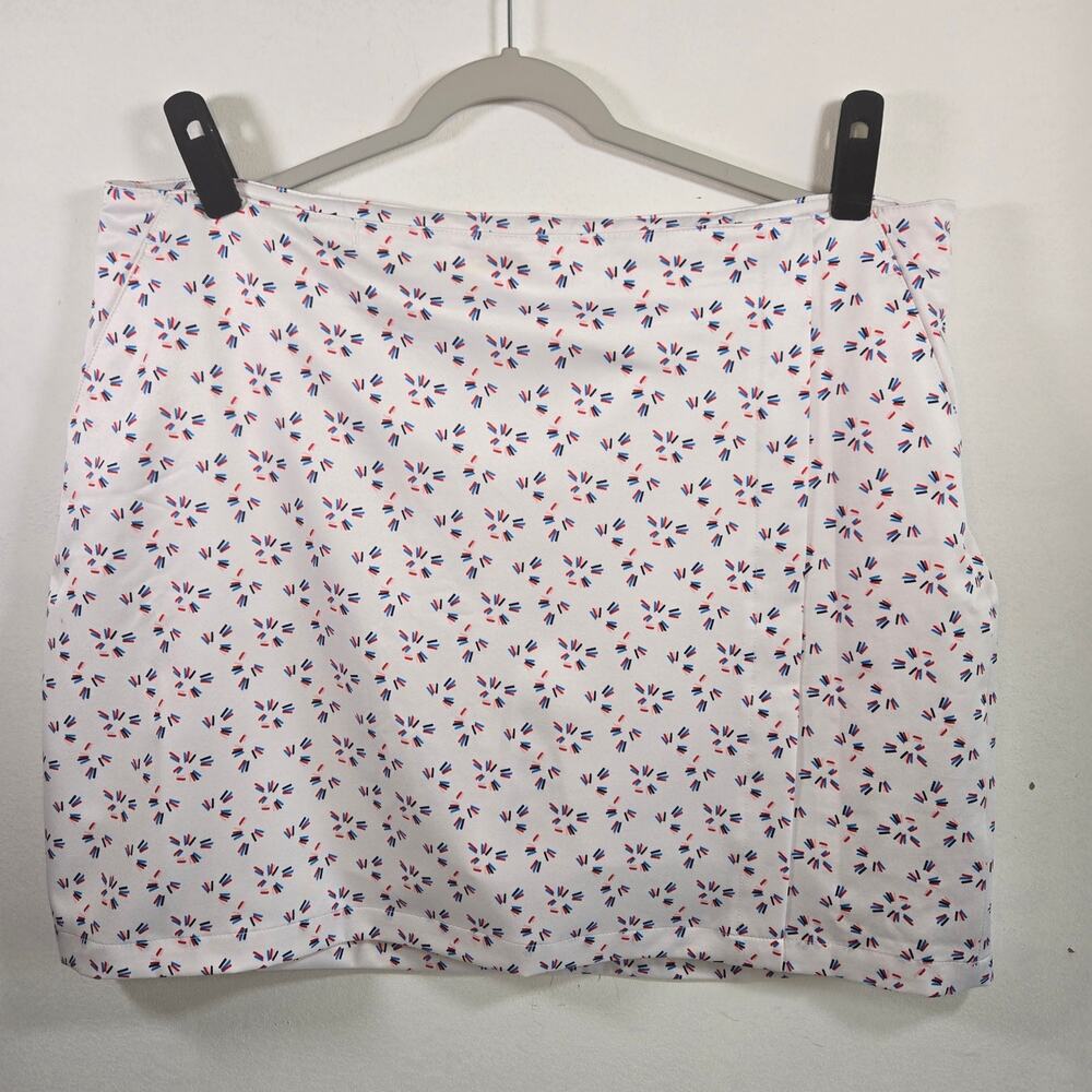 Lady Hagen Womens Americana Sparkler Design Faux Wrap Golf Skort Size 18